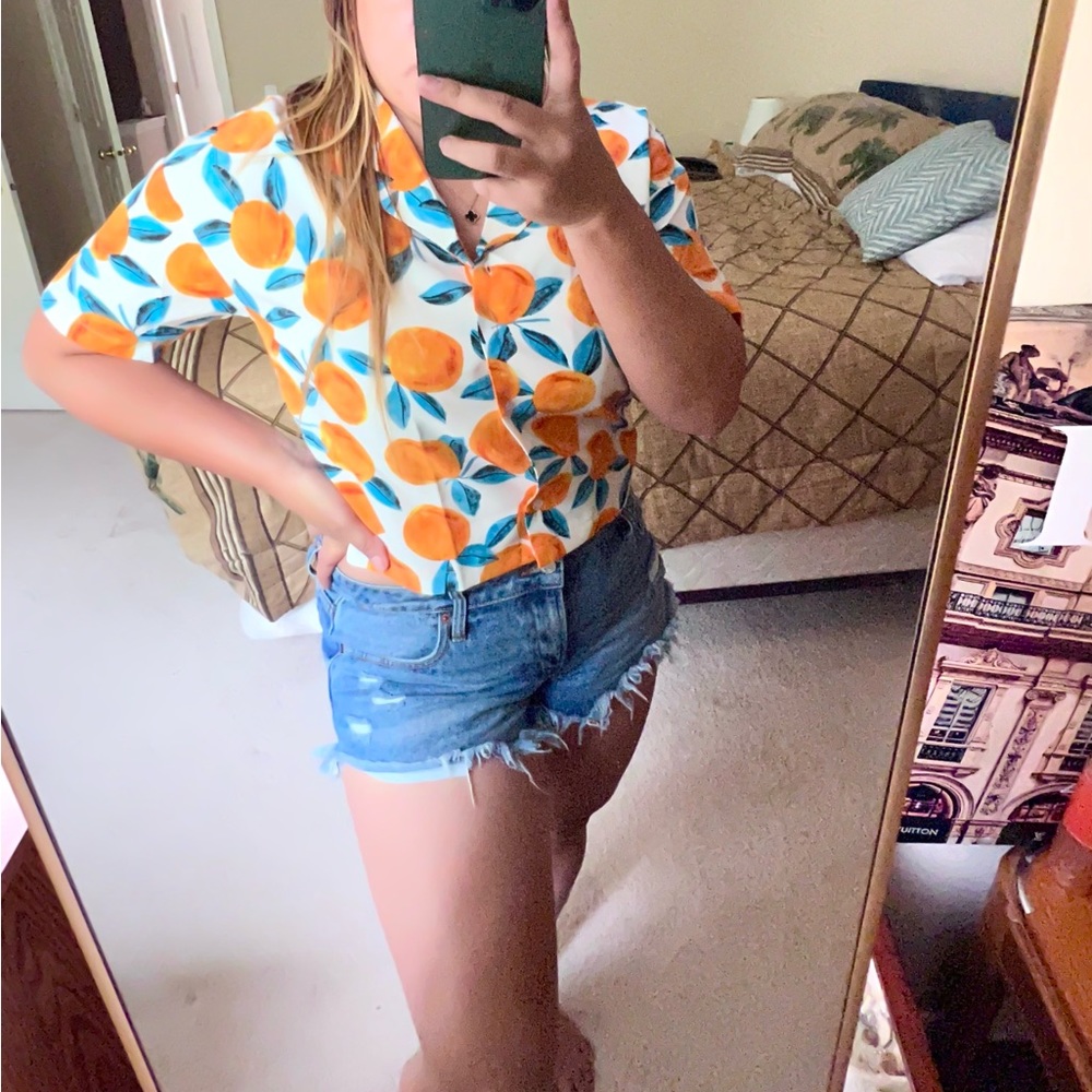 Printed top and printed dress